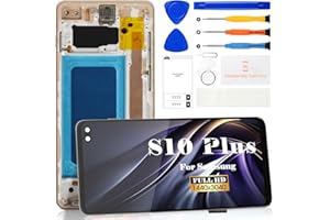 SRJTEK Incell for Samsung Galaxy S10 Plus Screen Replacement for Samsung S10+ LCD SM-G975F,SM-G975U,SM-G975W display Digitizer Touch Screen Replacement with Frame (Gold,Not Fingerprint Function)
