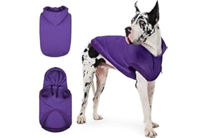 IECOii Dog Hoodie For Large Dogs,Big DogClothes With Hood For Extra Large Dogs,Fall Winter Dog Sweatshirt Hoodies,Ropa Para Perros Grandes Doberman,Great Dane Jumper Clothes,Purple,4XL