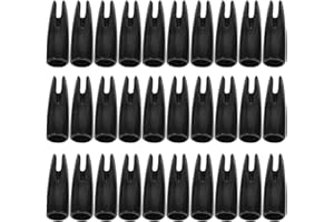 Abaodam 30pcs 8 mm Outsourcing Tail Professional Archery Nock Hunting Bow Nock Tails Archery Accessories for 8 mm Shaft (Black)