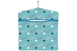 ONPERPOE Star Print Peg Bag, Reusable Washable Clothes Peg Bags with Hanger for Indoor Outdoor, Easy Hanging Hook for Storage, Clothes Pegs Bag for Washing Line (30 x 33 cm)