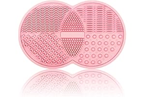 MR LION Makeup Pinsel Reinigungsmatte, Silikon Makeup Pinsel Scrubber, Makeup Pinsel Reiniger Pad, Kosmetikpinselreiniger, Pinsel Reinigungspad, geeignet für Makeup Pinsel, Makeup Schwamm, Puderquaste (Pink)