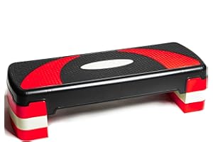 ‎PRISP PRISP Höhenverstellbarer Stepper mit 3 Stufen (10/15/20 cm), 78 x 28 cm Steppbrett für Aerobic und Fitness-Workouts, kompaktes Trainingsgerät für Zuhause, Step Brett