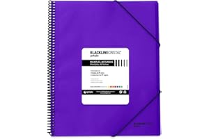 Grafoplas 39834235 Carpeta Polipropileno con 40 Fundas, A4, Color Violeta, Espiral, Cierre de Gomas, Maxiplás Blackline Cristal