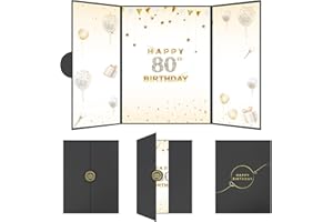 CozDazz 80th Birthday Guest Book- Black Gold 80th Birthday Birthday Alternative Signature Guest Book, 80th Birthday Gifts for Men Women Cheers to 80 Years Birthday Party Supplies