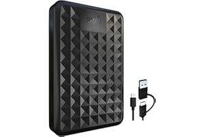 ModusTech Portable External Hard Drive USB 3.0/Type-C – Slim High-Speed HDD for Backup, Storage, Gaming – Compatible with PC, Mac, Laptop, PS4, PS5, Xbox, Windows, MacBook, Smart TV (Black, 500GB)