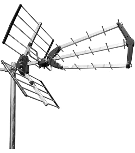 EDISION TALOS 15db Triple Antena TDT UHF 21-48 Exterior Digital Terrestre,con Filtro LTE 5G,Ideal para recepción de Televisión Digital Terrestre DVB-T/T2, 470-694Mhz,Longitud 96cm,LTE700,Azul