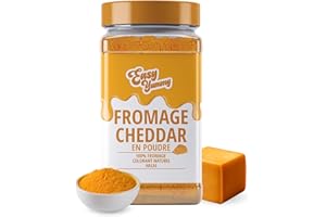 EASY YUMMY - Poudre de Fromage Cheddar 300 g – Saveur instantanée pour repas et snacks – Toujours prête, sans frigo – 100% fromage réel, colorant naturel, fabriquée en Europe