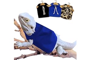 CQJ Lizard - Felpa con cappuccio e drago barbuto, per piccoli animali domestici, in flanella, per rettili, feste, cosplay, accessori per rettili (blu)