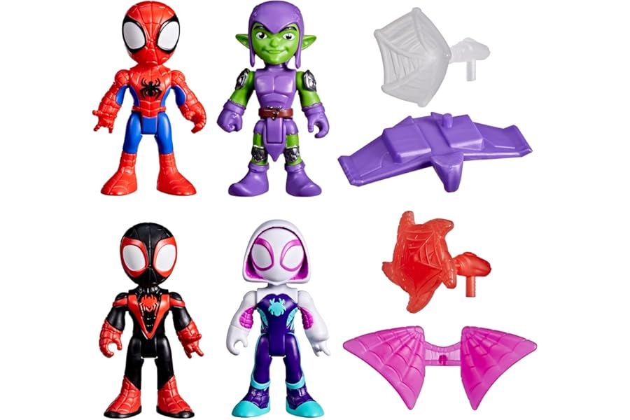 Spidey and his Amazing Friends Marvel Web-Slinging Adventure Set, Spider-Man Action Figures, Grün
