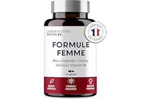 LABORATOIRES ENOVA FORMULE FEMME | Vitalité Féminine | Complexe de Plantes : Maca, Gingembre, Ginseng, Shatavari, Vitamine B6 | 60 Gélules | Complement alimentaire | Fabriqué en France | lady era