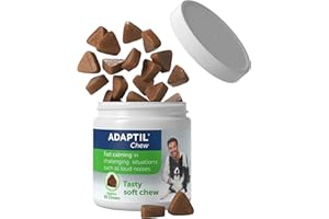Adaptil Chew Calming Dog Treats | 30 Fast Acting Dog Calming Treats That Help Reduce Stress And Anxiety For Dogs | Tasty Chews Help In Challenging Situations Like Fireworks Thunderstorms And Travel