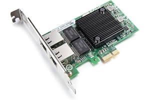 H!FIBER.COM H! Fiber Nic Dual Gigabit con Chip Intel 82571, Tarjeta de Red de 1 GB Compare to Intel E1G42ET Nic, 2 Puertos RJ45, PCI Express 2.1 X4, Ethernet con Perfil bajo para Windows/Windows Server/Linux
