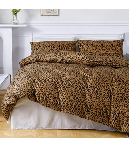 Generisch Bettwäsche 135x200 Leopardenmuster, Weiche Bügelfreie