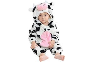 HAHASHOW Mono De Animal para Niño Pequeño Disfraz De Halloween Franela Peluche Cálido Romper Con Capucha Ropa De Fiesta Regalos 2-36 Meses Mono