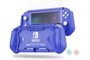 LEYU SMART Switch Lite Étui de Protection pour Nintendo LeyuSmart (Ergonomique/Robuste/Protection complète) Idée Cadeau avec Protecteur d'écran HD et Capuchons pour Pouce pour Les Heures de Famille Bleu