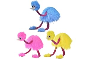 YAZTAUHO 3 Ostrich Puppet On Strings, Ostrich String Puppet, Plush Ostrich Puppet, Handmade Ostrich Marionette Puppets String Doll, Marionette Ostrich With Strings, Funny Bird Puppet For Children Kid