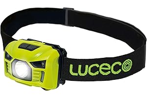 Luceco LILH15P65-01 latarka czołowa LED, ładowana, 3 W, 150 lumenów, czarna i zielona