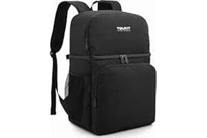 TOURIT 28L Sac Isotherme Sac à Dos Glacière Double Couches pour Pique-Nique Camping Voyage Randonnée Noir