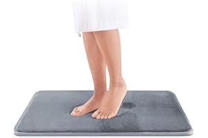 Wolke sieben Memory Schaum Badematte Badteppich rutschfest Badezimmerteppich Badezimmermatte antirutsch Badvorleger Duschvorleger super weich und saugfähig, waschbar (Grau, 43 x 61 cm)