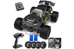 PENGBU RC Zdalnie sterowany samochód 40 km/h, od 8, 10 lat, 1/18 RC Auto Offroad z 2 zestawami opon i 2 akumulatorami 50 minut, 2,4 GHz Monster Truck zdalne sterowanie ze światłem, 4WD wodoszczelny samochód RC