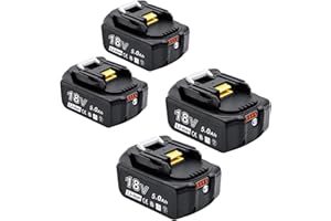 AKKOPOWER 4Packs 18V Battery for BL1850 Battery 5000mAh Replacement Battery for BL1860B BL1855 BL1840 BL1830 LXT-400 BL1820B BL1815 BL1850 Battery 5.0Ah