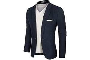 PJ PAUL JONES Herren Sakko Sportlich 1 Knöpfe Einfarbig Business Anzugjacke für Hochzeit Freizeit