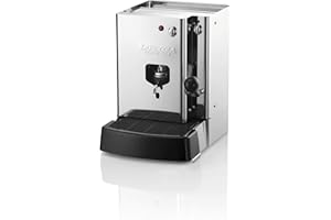 Lucaffé La Piccola Sara Classic Smart, macchina da caffè per cialde, macchina caffè per cialde carta da Ø 35mm, acciaio inox, basso consumo, alta qualità, Made in Italy + 300 cialde 35 mm