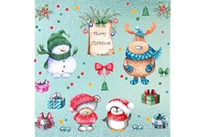 WandSticker4U® - Reusable Window Stickers Christmas Children Snowman & Animals Self-Adhesive I Christmas Decoration Window Sticker Window Sticker Children's Room Winter