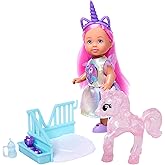 Simba, 105733728, Evi Love Unicorn Arkadaşım, Unicorn Fig&uuml;r&uuml; ve &Ouml;zel K&uuml;&ccedil;&uuml;k Ahır, &Ccedil;eşitli Aksesuarlar, Sa&ccedil; Bantlı Tatlı Bir Un