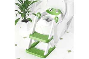 COOSEYA Grenouille Reducteur Toilette Enfant, Réducteurs de Toilettes Bebe, Adaptateur Wc Enfant 2 en 1 Pour GarçOns et Filles, avec Protection Anti éClaboussures