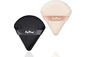 PALPROT 2 Stück Dreieck Makeup Puderquaste Weich Triangle Powder Puff Velours Puderquaste Gesicht Dreieck Wiederverwendbar Triangle Make up Schwamm Pads für Loses Puder Foundation Kosmetik (Schwarz&Rosa)