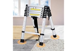 Eulenke 1,7 m + 2,0 m scala alluminio - 5 + 6 gradini scaletta pieghevole - 150 kg Capacità portante - multifunzione scala allungabile