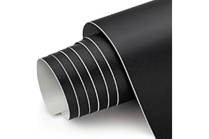 CRIVEPLE Patch de réparation en cuir synthétique autocollant - 30 x 100 cm - Pour canapé, meubles, sièges de voiture, vestes, sacs (noir)