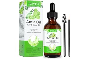 ZOXPM Amla Haaröl 60ML Amla Oil Kaltgepresst für Kopfhaut und Haar Gegen Haarausfall Stimuliert Haarwachstum für Schönes Haar