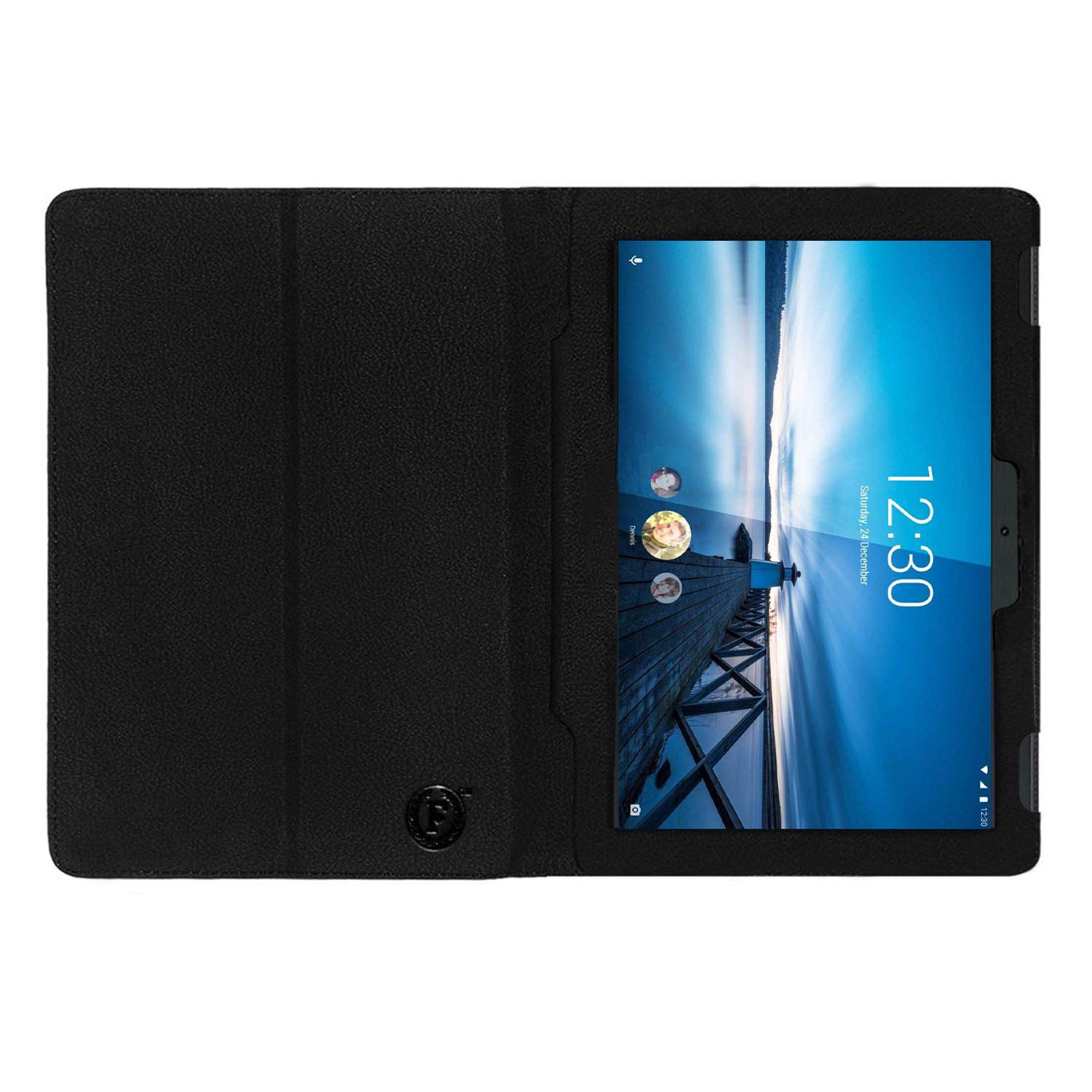 Fastway Executive Leather Flip Flap Case for Lenovo Tab M10 Tablet (10.1 inch, 32GB, Wi-Fi + 4G LTE) Front & Back Cover Black - Image 3