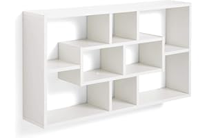 13Casa Liberty Libreria a Muro, Legno, Bianco, 85 x 16 x 47.5 cm