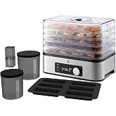WMF Kitchenminis Gıda Kurutma Makinesi, Mat Paslanmaz &Ccedil;elik, 5 Katlı, 30&ndash;70&deg;C Ayarlanabilir Sıcaklık, 24 Saat Zamanlayıcı, Me
