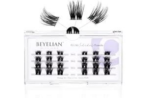 BEYELIAN Ciglia Finte Ciuffetti, C Curl Ciuffetti Extension Ciglia 48 Pezzi 0.07mm 16mm Fai Da Te Ciglia Finte per Uso Personale a Casa (Tuxedo, Nero)