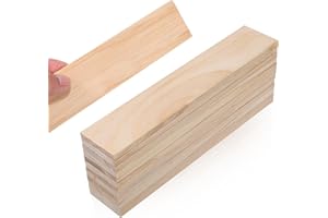 Gatuida 12 pannelli rettangolari non finiti in legno di balsa, 20 x 4 x 0,3 cm, forniture fai da te per pittura, incisione, arte, decorazione domestica