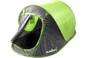 PMS VFM - Pop Up Tent 2 Person, Camping, Easy To Put Up - Mesh Door for Ventilation, Waterproof, Rainproof, Tents, Survival Equipment, Festival Accessories 220cm X 120cm X 95cm