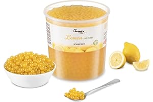 THE INSPIRE FOOD COMPANY POPPING BOBA ORIGINAL pour Bubble tea - Citron - 3.2kg Seaux - sans colorants artificiels, de vrais jus de fruits, moins de sucre, 100% VÉGÉTALIEN et SANS GLUTEN