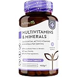 Multivitaminen en Mineralen - 365 Vegan Multivitaminen Tabletten - 1 Jaar Voorraad - 26 Essentiële Actieve Vitaminen en Miner