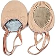 DANCEYOU Leather Pirouette Stretch Canvas Dance Shoe Lyrical Ballet Jazz Tuners Half Sole for Girls Women Boy Men