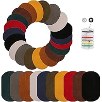 12 Patchs Thermocollants Ovales - Tissu Suédé 11x14cm - Réparation Coudes/Genoux Vêtements