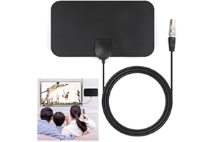 OWNFEEL Indoor TV Aerial Antenna, Booster with Strong Signal UK Freeview Digital TV High Definition 4K with 50+ Miles Range, 360° Reception, 12FT Coaxial Cable, Crystal Clear Picture Sound, for Local Channels