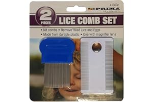 KAXILU Głowa wszy Grzebień z drobnym zębem Wykrywanie metalu Usuń Włosie Lupa Zestaw 2 szt.
