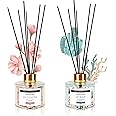 Soul & Scents Ocean and Blossom Reed Diffuser Set|Free 6 Fiber Reed Sticks with Each|Toxin Free & Stress Relief|Long Lasting|Room Freshener for Home, Bedroom|Combo Pack of 2-120ml Each