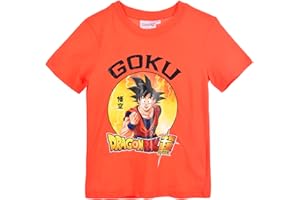 Dragon Ball Z T-Shirt per Ragazzi, Classica Maglietta a Maniche Corte in Morbido Cotone con Goku per Bambino, Taglie 4 ai 10 Anni