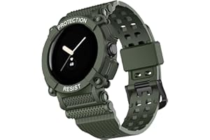 VeveXiao Robustes Gehäuseband kompatibel mit Google Pixel Watch Armbändern, Ersatzarmband für Stoßfänger Zubehör für Männer und Frauen