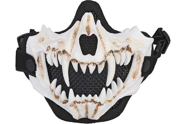 Demi-masque tactique respirant en acier Airsoft avec tête de mort pour tir, paintball, chasse, Halloween, fête costumée
